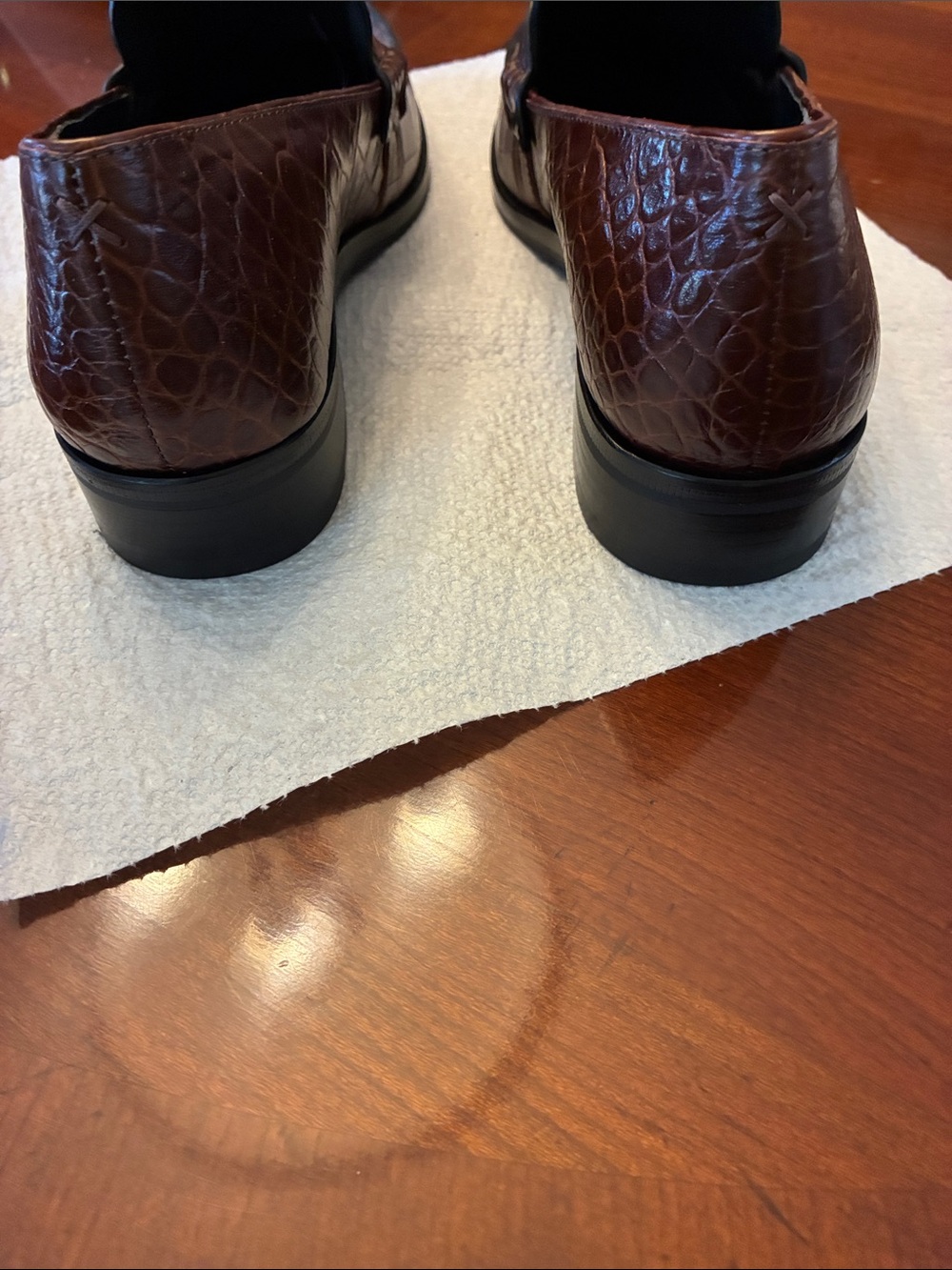 RAG & BONE. GORGEOUS Brown Croc-Embossed Leather Loafers. Size 38. SOFT. NWOT - Picture 9 of 16
